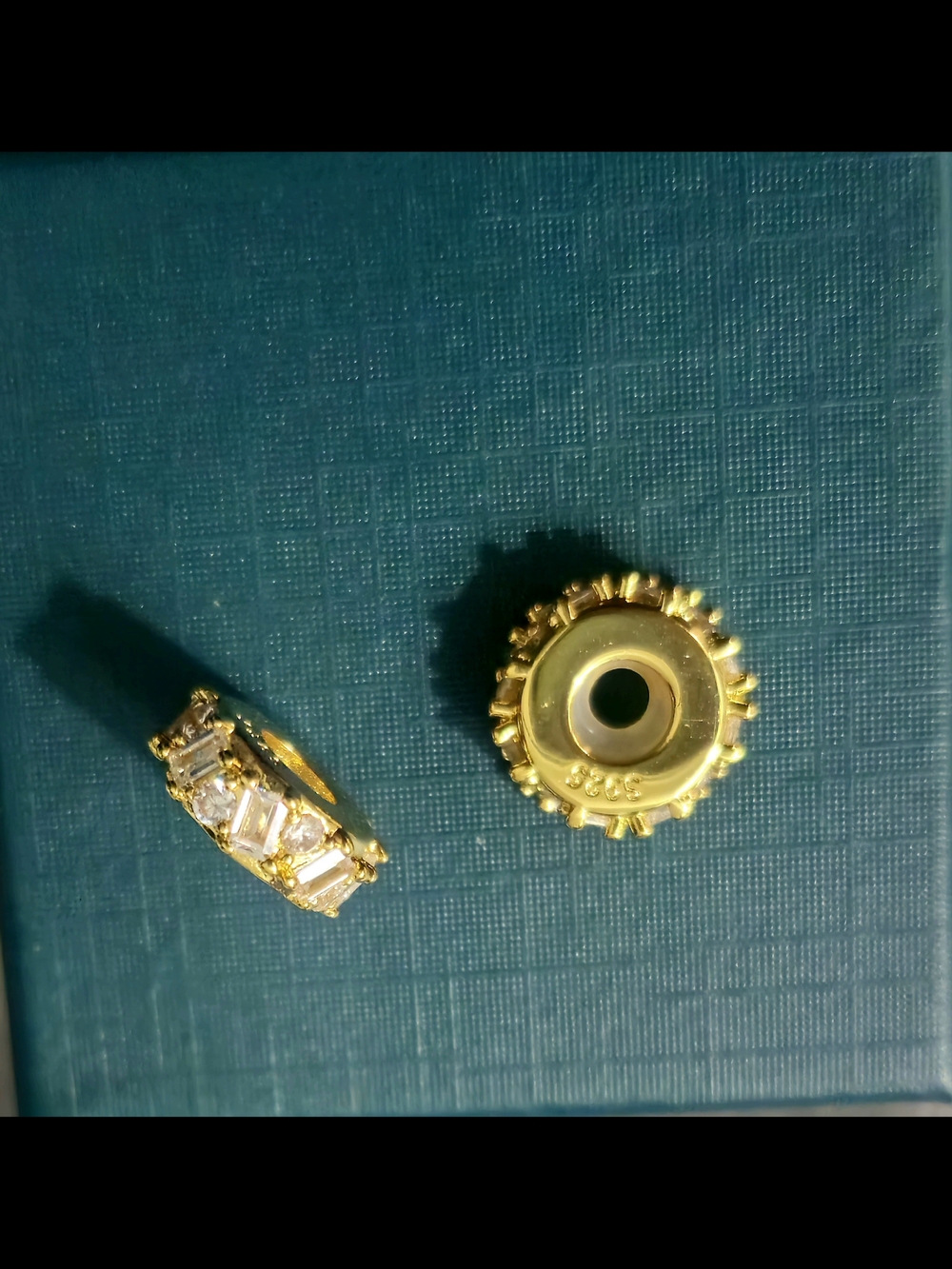 2 Sparkle Spacer Charms S925